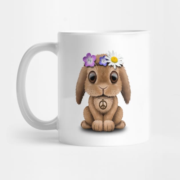 Cute Baby Bunny Hippie by jeffbartels